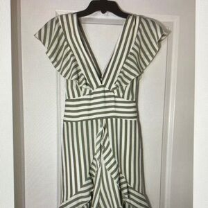 Elegant Striped V-Neck Jumpsuit